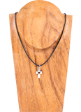 Small Silver Cross Necklace: With Cord