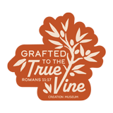 Grafted to the True Vine Sticker: Orange: Small